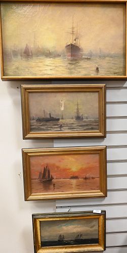 FOUR OIL ON CANVAS PAINTINGS OF