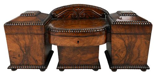 GEORGE III INLAID MAHOGANY COFFER 374bbf