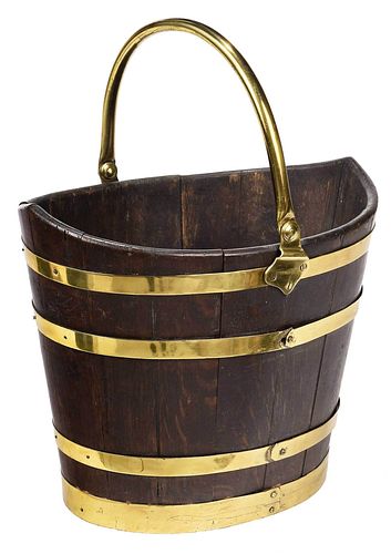 MAHOGANY AND BRASS PEAT BUCKETBritish  374bf8