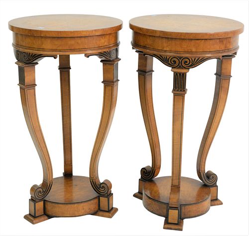 PAIR OF BURL WOOD STANDSPair of 374bf1