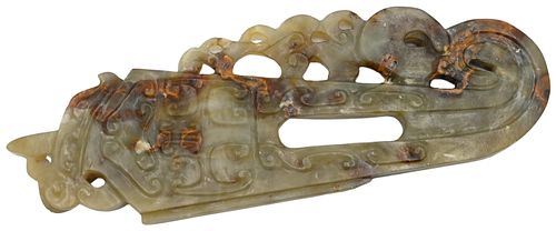 CELADON AND RUSSET JADE CARVED 374c15