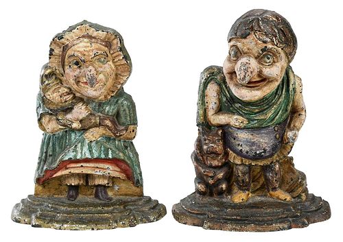 PAIR OF CAST IRON PUNCH AND JUDY 374c22
