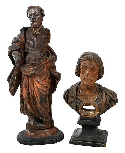 TWO ITALIAN DEVOTIONAL FIGURES 18th 374c3b