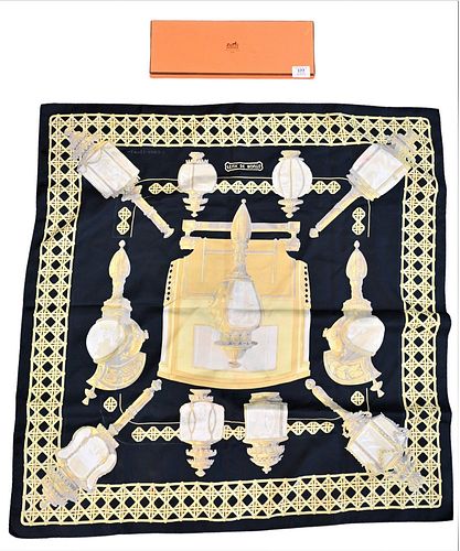 HERMES FEUX DE ROUTE SILK SCARF  377361