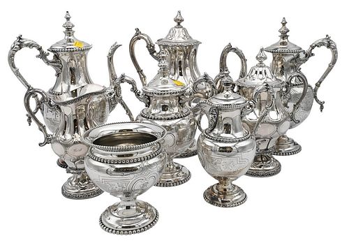 TWO VICTORIAN SILVER PLATED TEA 37738b