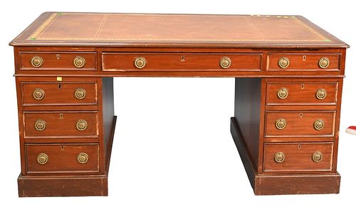 GEORGE IV MAHOGANY PARTNERS DESK  3773a2