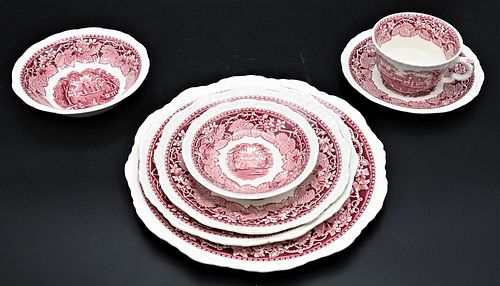 MASON RED AND WHITE VISTA DINNERWARE 3773ca