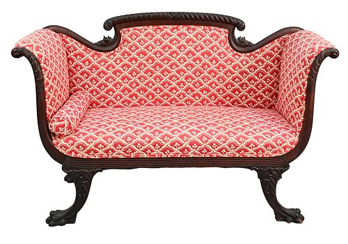 FEDERAL STYLE MAHOGANY LOVESEAT,