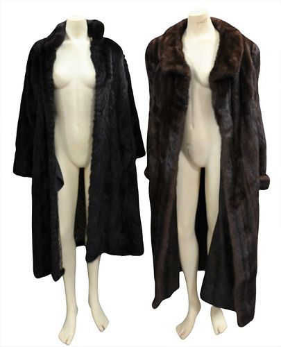 TWO WOMEN'S SHEARED MINK FULL LENGTH