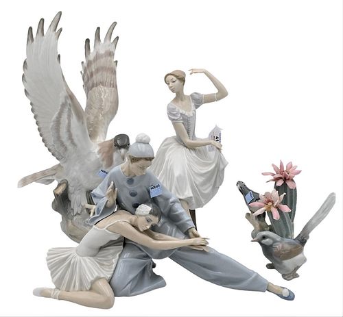 FIVE LLADRO PORCELAIN FIGURES,