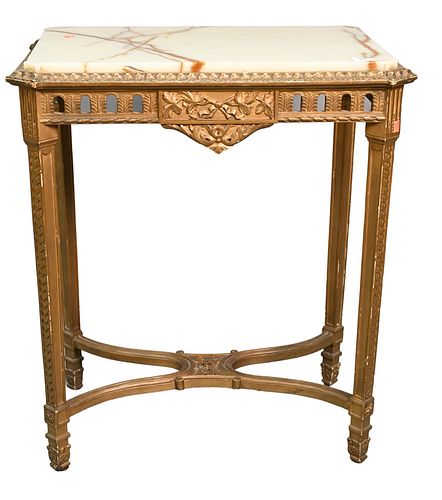 LOUIS XVI STYLE TABLE WITH ONYX