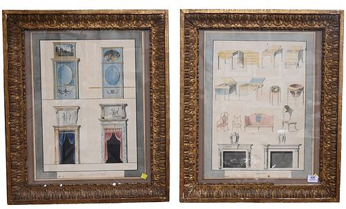 PAIR OF FRAMED PENCIL AND WATERCOLOR