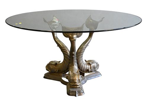 CONTEMPORARY ROUND GLASS TOP TABLE  377475