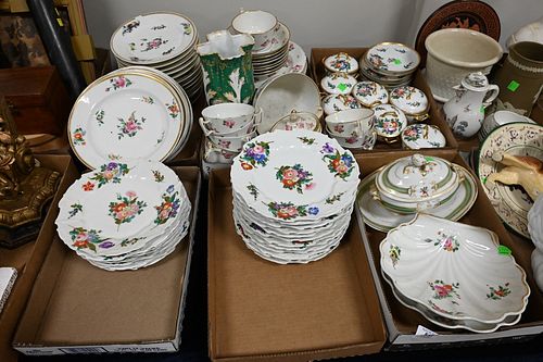 SIX TRAY LOTS OF PORCELAIN AND