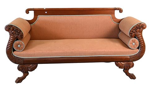 EMPIRE SOFA, HAVING CARVED FRAME