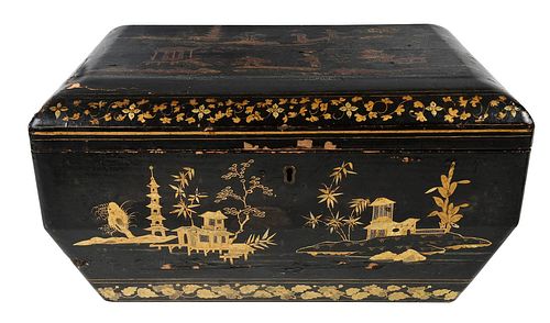 CHINESE EXPORT LACQUERED AND GILT 3774a5