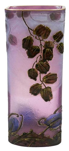 MONT JOYE AMETHYST CAMEO ART GLASS 3774e3