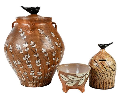 THREE PIECES OF KYLE CARPENTER POTTERYAsheville,