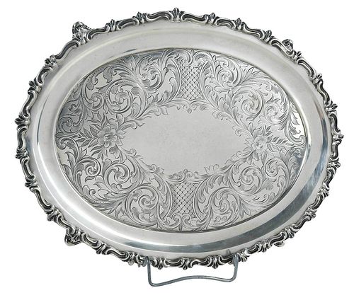 WILLIAM GALE COIN SILVER FOOTED TRAYNew