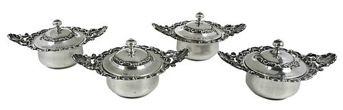 SET OF FOUR STERLING POT DE CREMESAmerican  377587