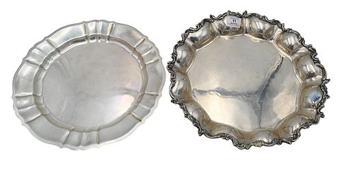 TWO STERLING SILVER TRAYS TO INCLUDE 3775b0