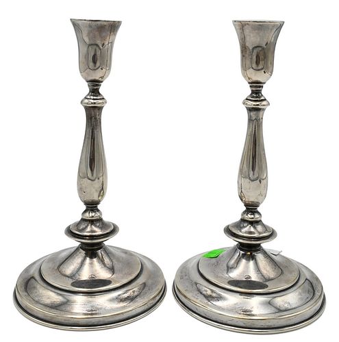 PAIR OF MEXICAN SILVER CANDLESTICKS  3775bf