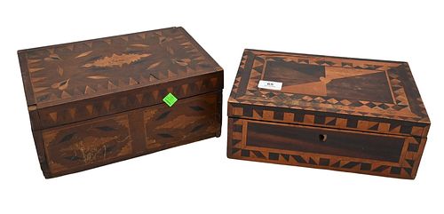 GROUP OF EIGHT INLAID BOXES TO 3775fc