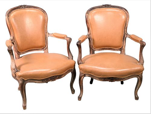 PAIR OF LOUIS XV STYLE LEATHER 377614