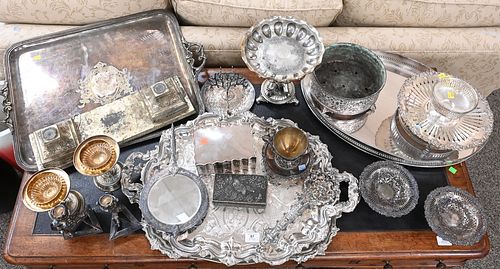 LARGE VICTORIAN SILVER PLATED GROUP  37760f