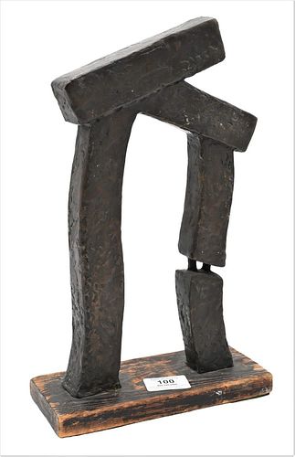 BRONZE ABSTRACT SCULPTURE UNSIGNED  37761b