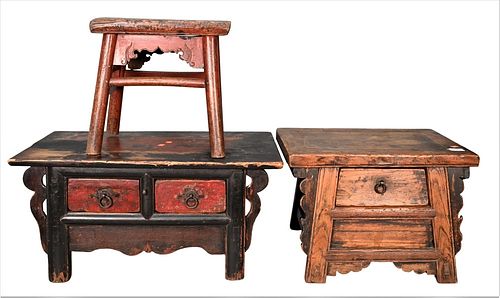 THREE CHINESE SMALL STANDS, HEIGHT
