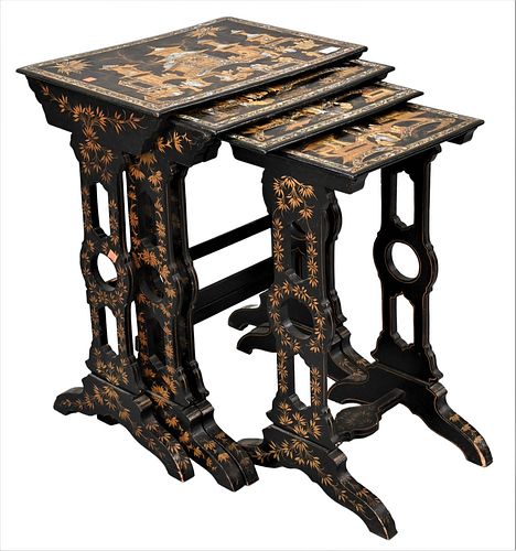 GROUP OF FOUR CHINESE NESTING TABLES  377625