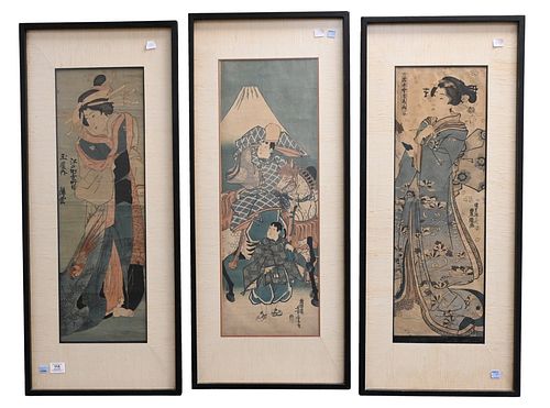 SET OF THREE LARGE VERTICAL JAPANESE