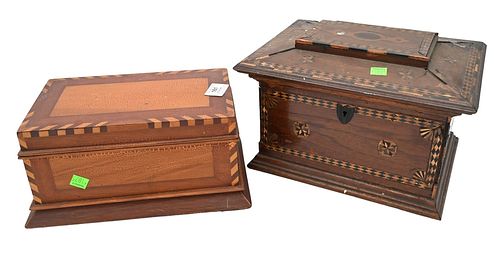 TWO SAILOR LOVERS INLAID BOXES,