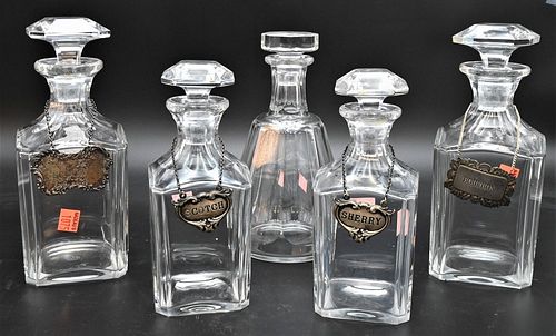 FIVE BACCARAT CRYSTAL DECANTERS  377673