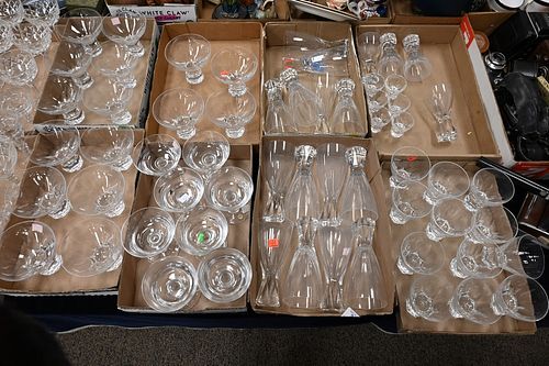 SET OF 52 CRYSTAL STEMS AND GLASSES,