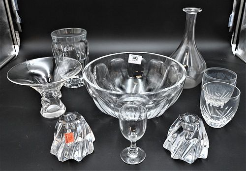 NINE PIECE GROUP OF CRYSTAL, TO
