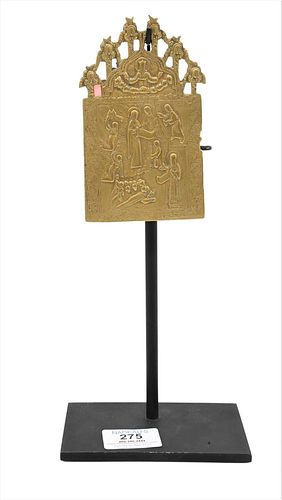 BRONZE ICON HAVING PLAQUE ON STAND  3776bc