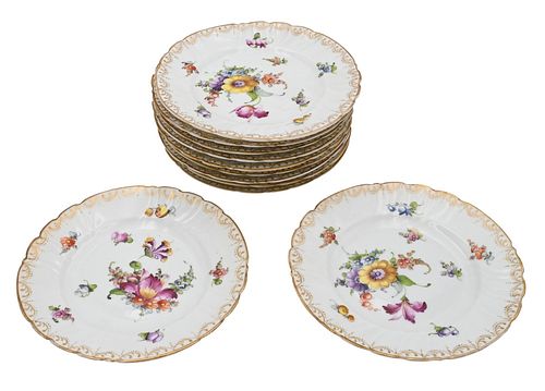 SET OF 11 MEISSEN BREAD AND BUTTER 3776b9