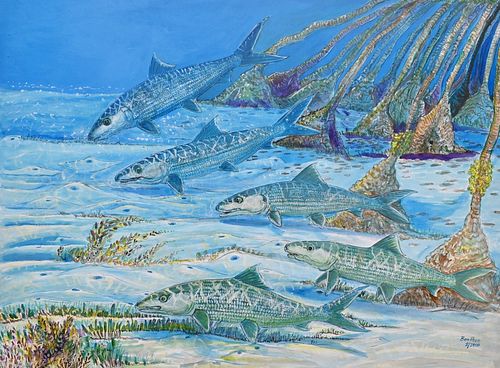 BEN ROSE, BONEFISH, ACRYLIC ON