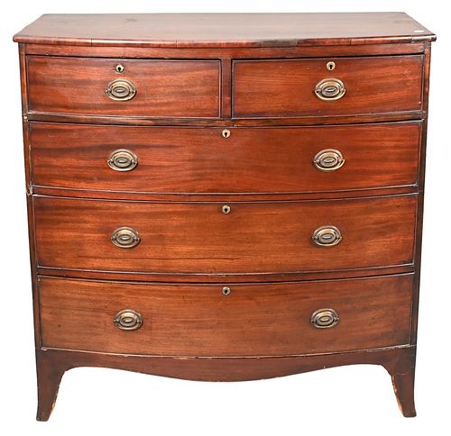 GEORGE III MAHOGANY BOWED FRONT