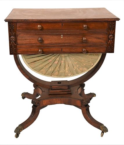 FEDERAL MAHOGANY CENTER/WORK TABLE,