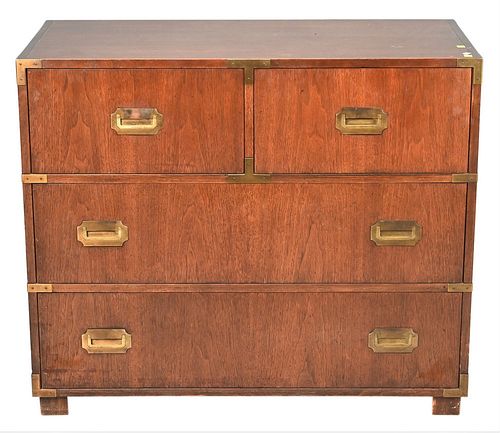 BAKER MAHOGANY CAMPAIGN STYLE CHEST,