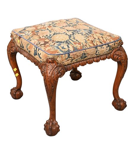 WALNUT CHIPPENDALE STYLE STOOL  377738