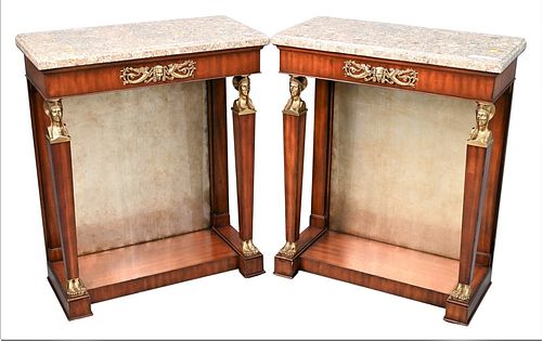 PAIR OF MAITLAND SMITH MARBLE TOP 37775a