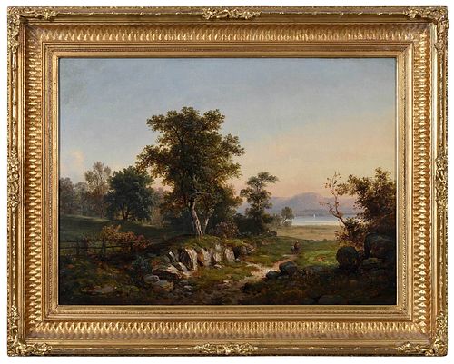 SUMMER LANDSCAPE American 19th early 3777c9