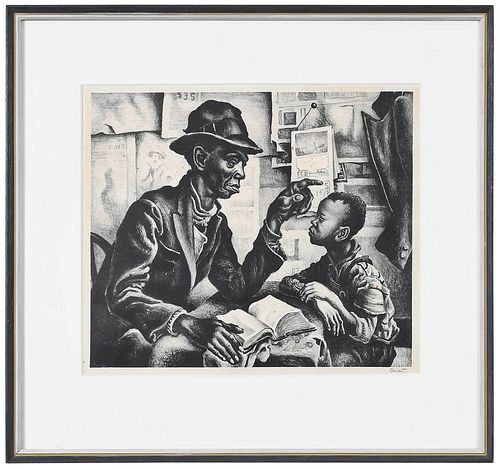 THOMAS HART BENTON LITHOGRAPH  3777f6