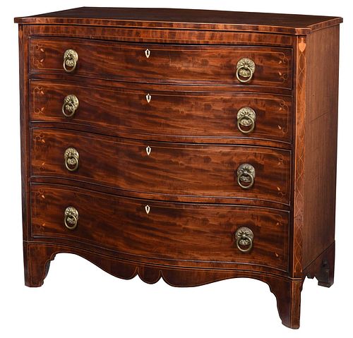 FINE NEOCLASSICAL INLAID MAHOGANY