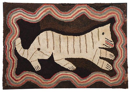 AMERICAN HOOKED TIGER RUG MOUNTED 377861