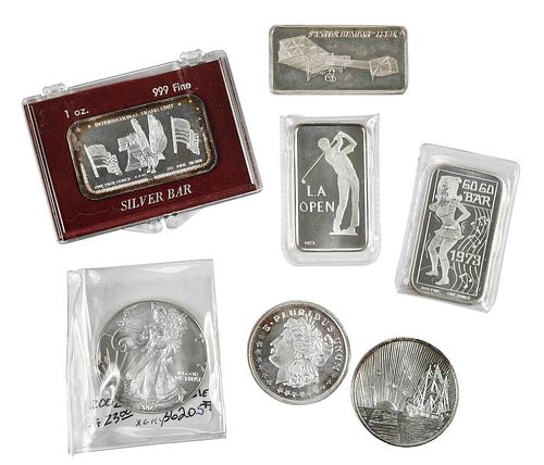 GROUP OF SILVER BULLION BARS AND 3778c4